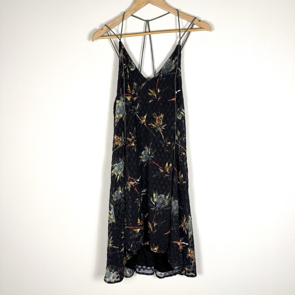 Religion Clothing Black Floral Mini Swing Dress Womens XS Whimsigoth Dark Fairy - Picture 1 of 8